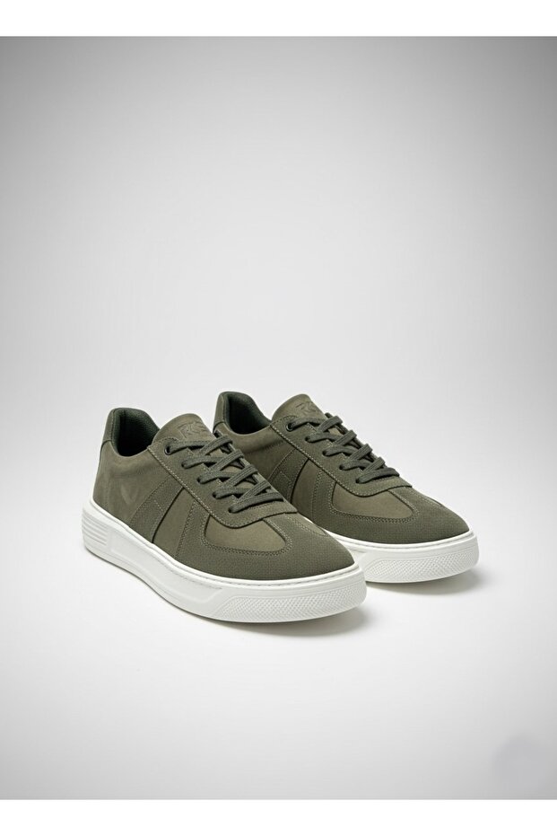 Women's Genuine Leather Sneaker Shoes Khaki