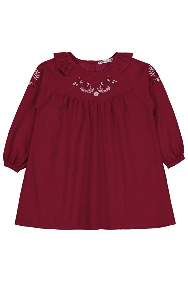 Embroidered Collar Dress for Ages 2-5 - Red 4-5 Years