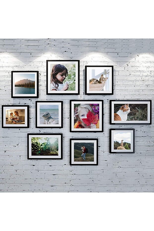 5-Pack 5x7 Photo Frame Set - Black, Wall & Tabletop with Mat