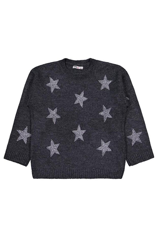 Yıldız Taş Printed 10-13 Years Old Sweater - Gray 11-12 Years Old