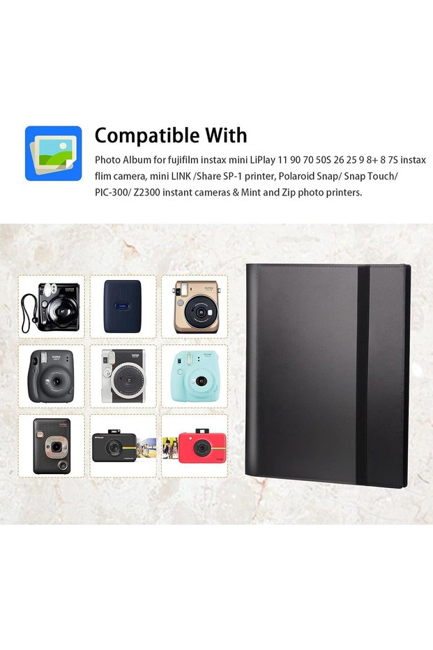 360-Pocket Mini Photo Album for Instax/Polaroid - Holds 360 Photos (Black)