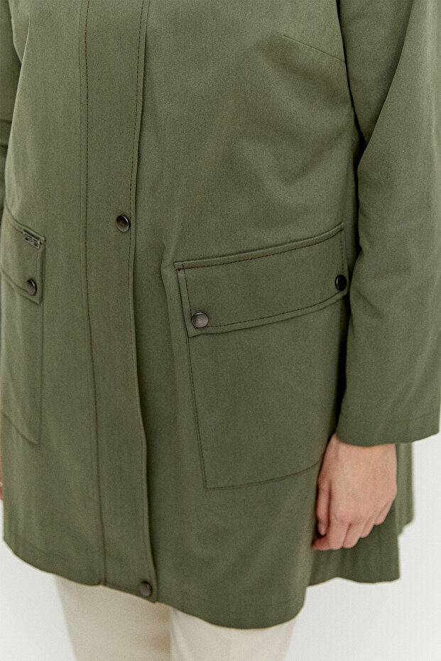 Çıkarılabilir Kapüşonlu Pamuklu Kap - 6