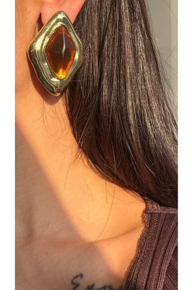 Çelik Onyx Küpe - 2