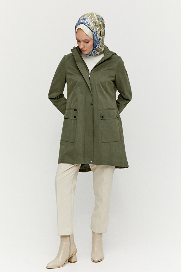 Çıkarılabilir Kapüşonlu Pamuklu Kap - 2