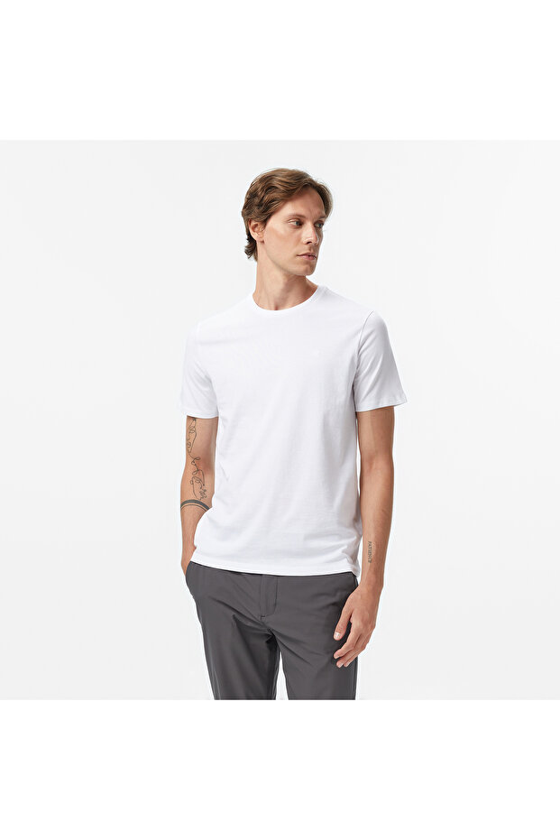 Smooth Solid Erkek Beyaz T-Shirt