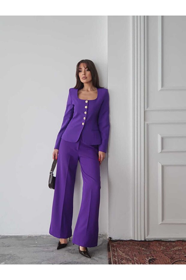 Jane Button Tailored Suit Mor - 6