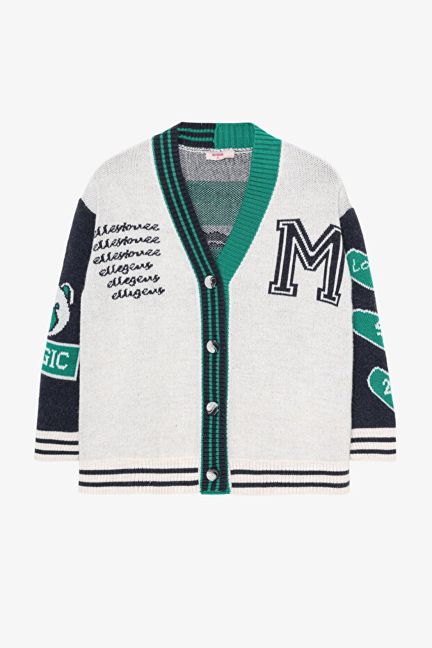 Teddy Bear Patterned Cardigan - 1