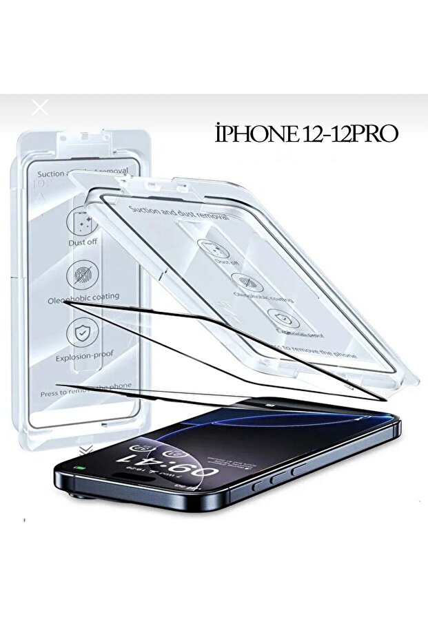 واقي شاشة زجاجي متوافق مع iPhone 12 / 12 PRO سهل التركيب مع جهاز