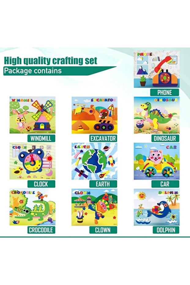 Papi Dada craft kit 10 models for children with movable elements, multicolor - 2