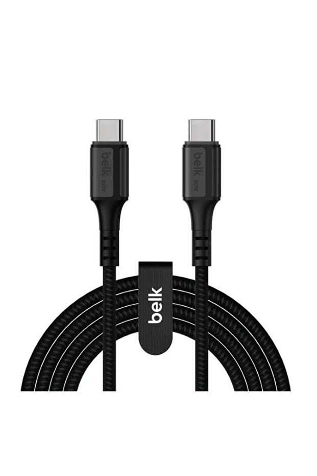 كابل شحن USB-C إلى USB-C بقوة 60 وات، بطول 2 متر، مضفر ومقاوم للقطع