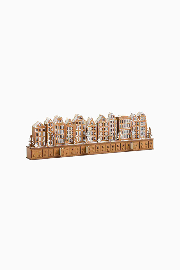 Gingerbread Village Advent Calendar LED Işıklı 24 Çekmeceli Ahşap Takvim - 5