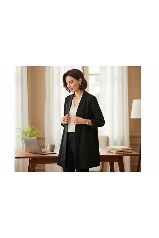 DÜĞMESİZ BLAZER CEKET - 1