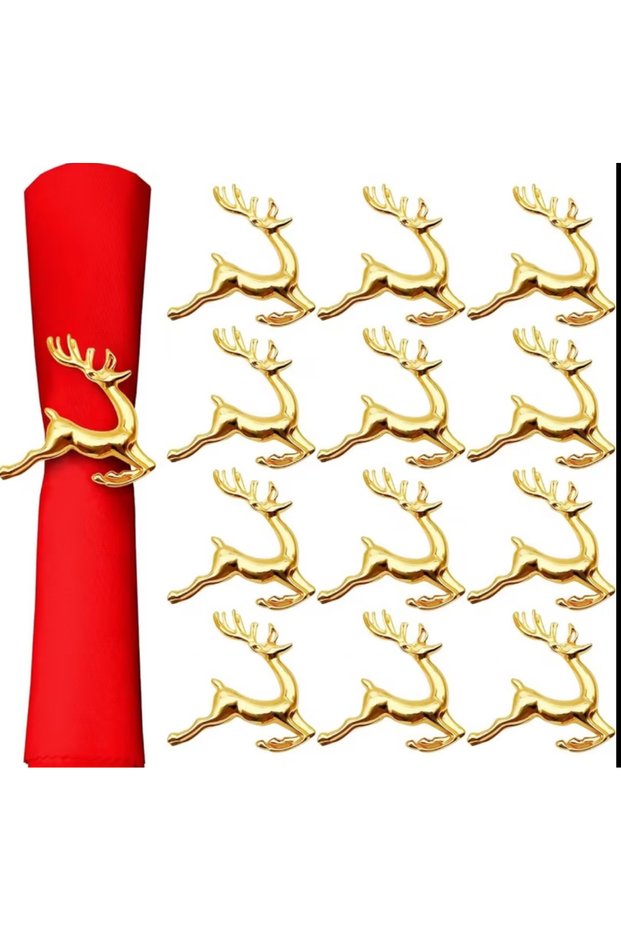 12 Pcs - Stylish Napkin Ring Metal Christmas and Ramadan (Undecorated) -Metal Accessory