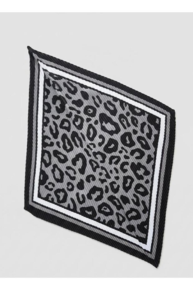 Pliseli desenli fular - 2