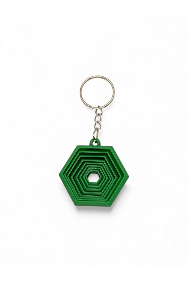 Hexagon Fidget Themed Stress Relief Keychain Bag Ornament Charm Accessory