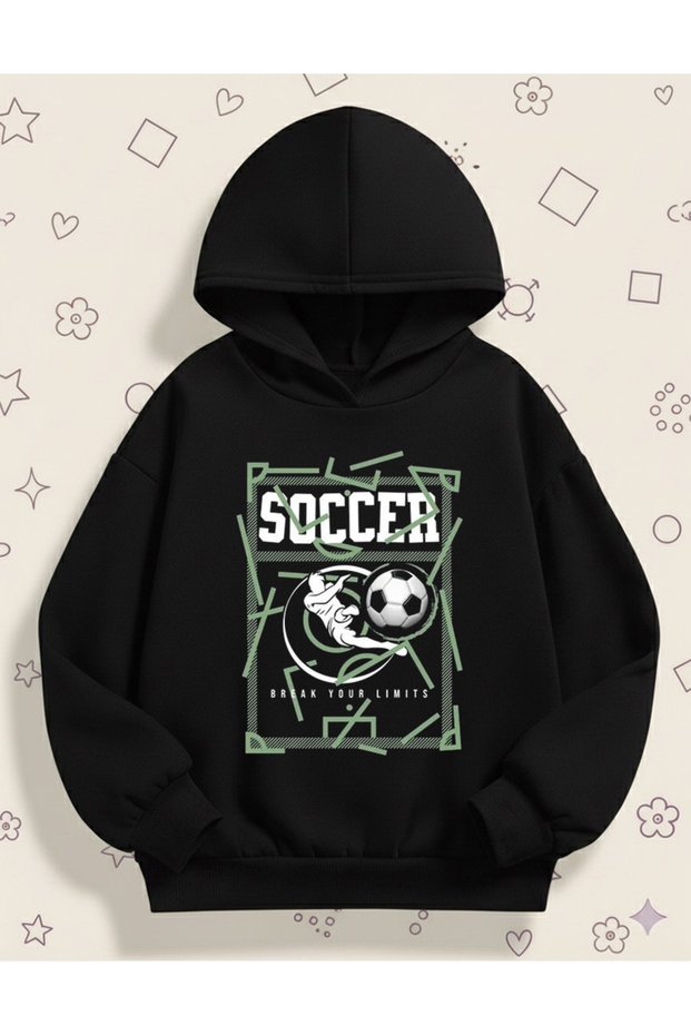 Oversized Unisex Children's Sweatshirt – Soccer Football Printed