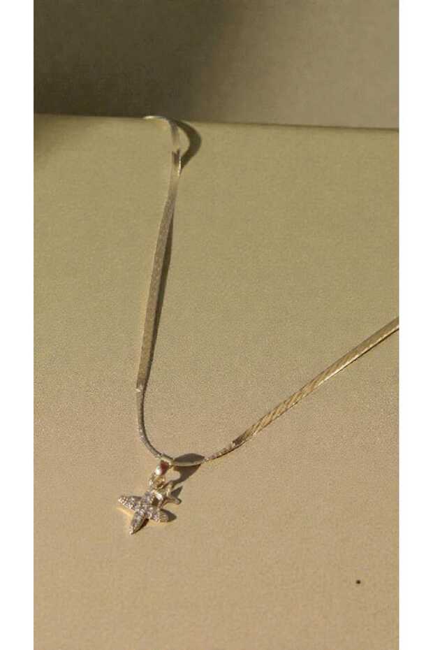 Premium Stainless Steel Sparkle Model Gold Necklace