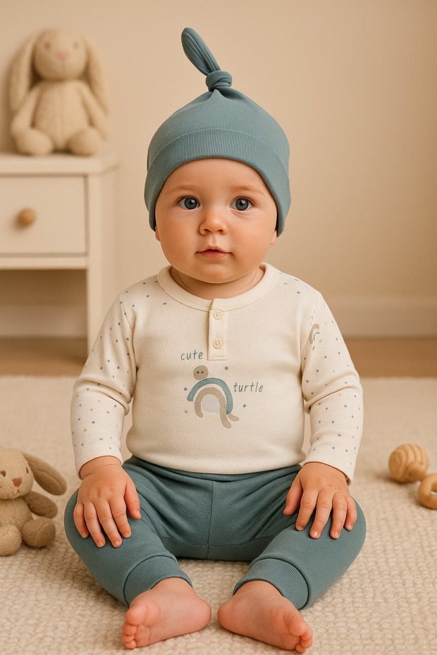 100% Organic Cotton 3-Piece Baby Set