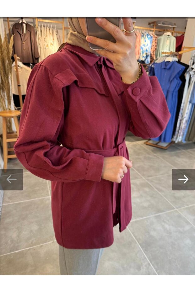 Düğmeli Gabardin Ceket - 2