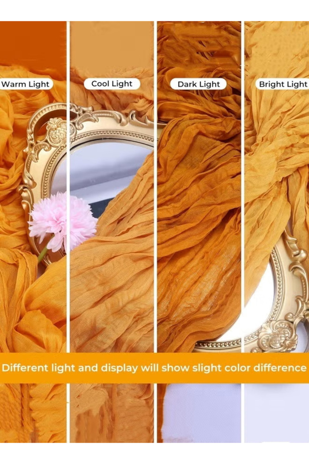 Table runner, 90 x 400 cm gauze table runner, rustic style transparent table runner - 4