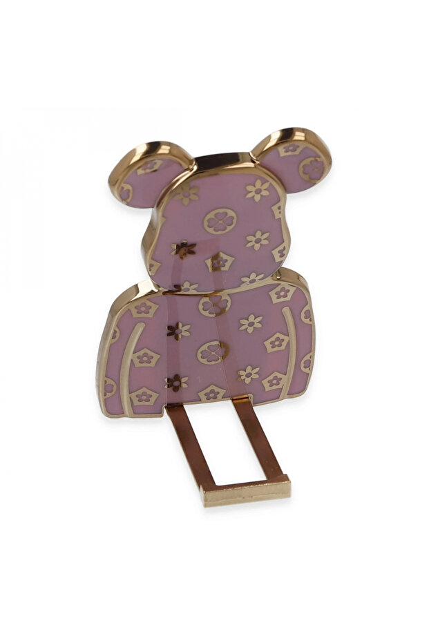 حامل استرو على شكل دمية دب منقوش - بنفسجي - 2