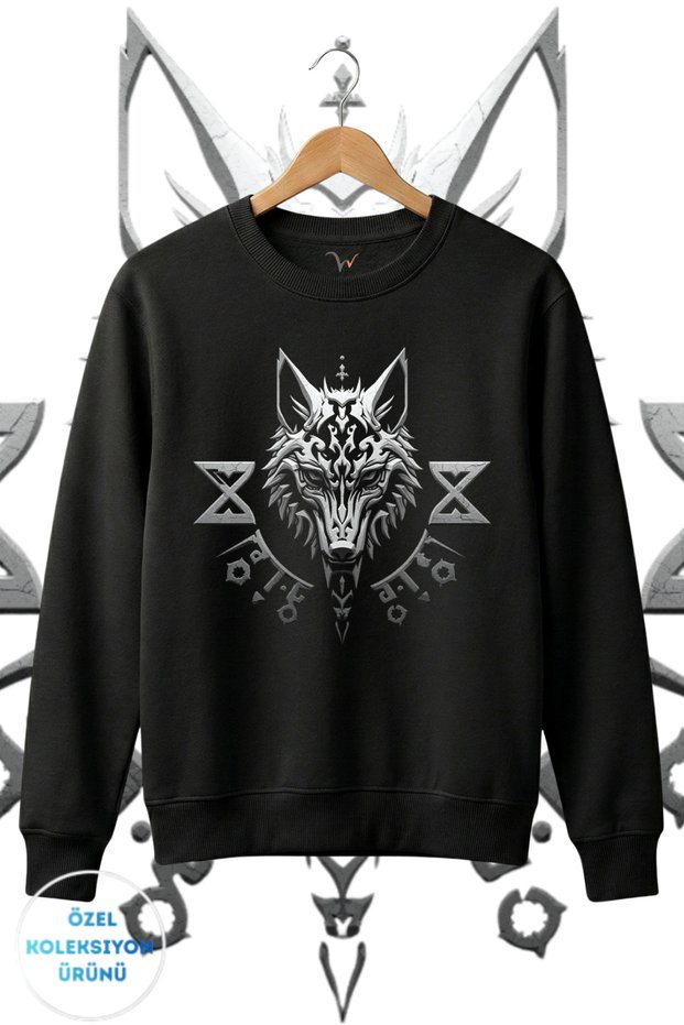Kurt and Turk Special Collection Series-1 Design Printed 3 İp Ş Fleece-Lined 100% Cotton Sweatshirt
