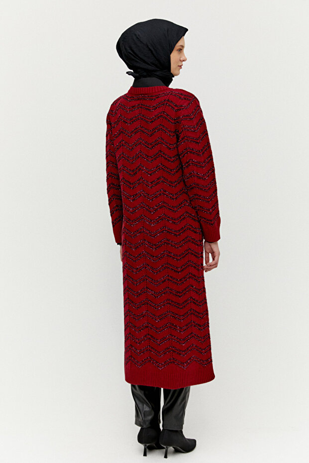 Simli Uzun Triko Hırka - 6