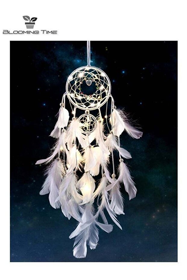 Feather Dream Catcher Ornaments With LED Lights Bedroom Decoration Warm And Romantic Atmosphere