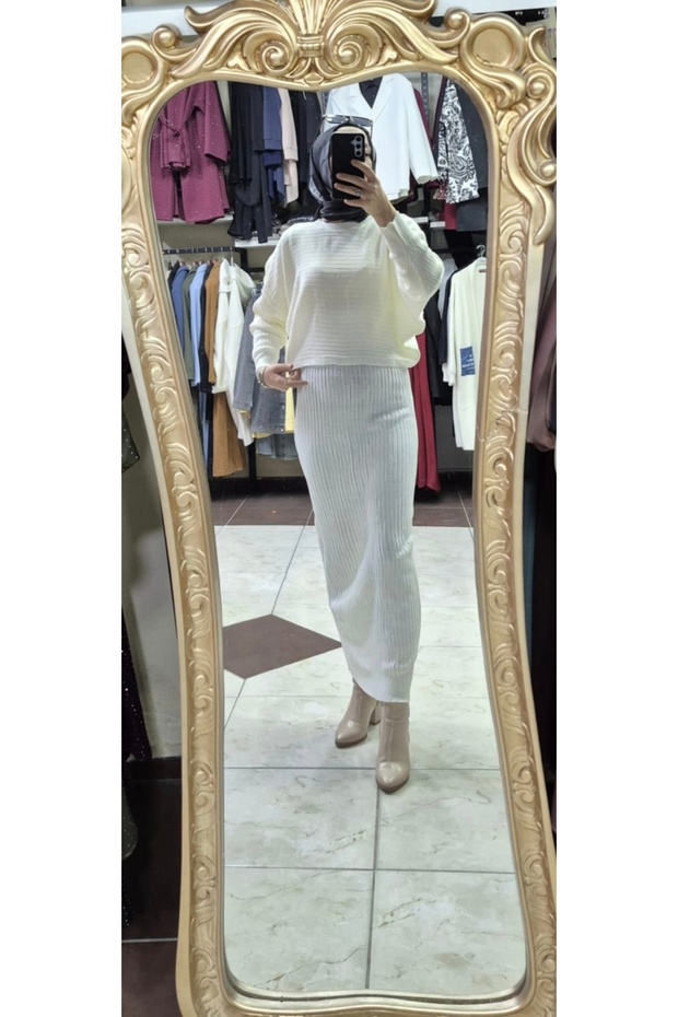 İkili triko elbise - 3