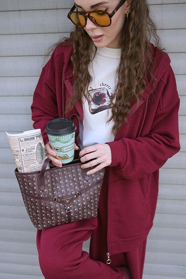 Bordo 3 İplik Basic Hırka - 2