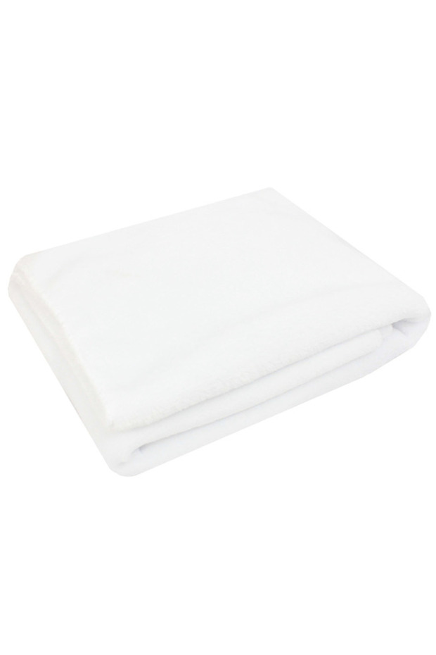 Plush blanket, polyester, Sacha, white - 1