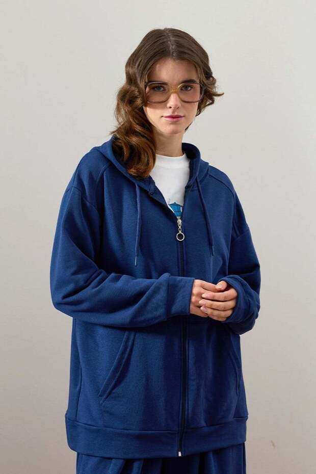 İndigo Antrasit 3 İplik Basic Hırka - 2