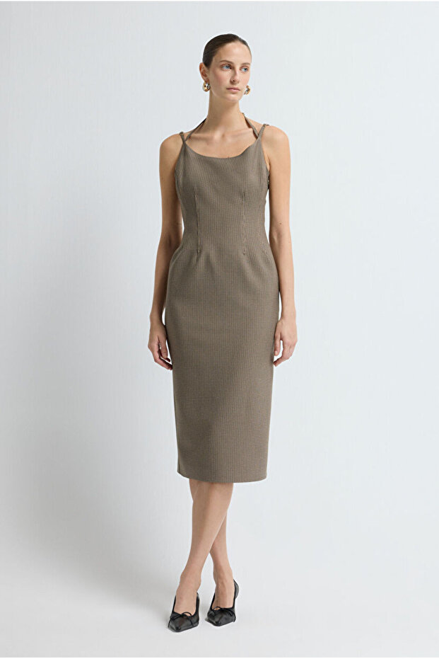 Kolsuz Dar Elbise - 5