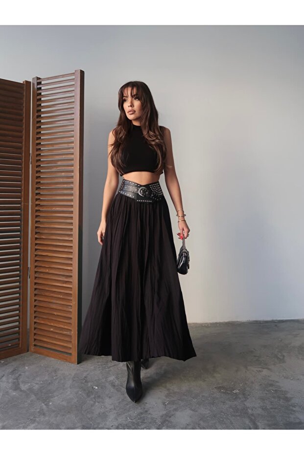 Fusta lungă neagră Crush - 2