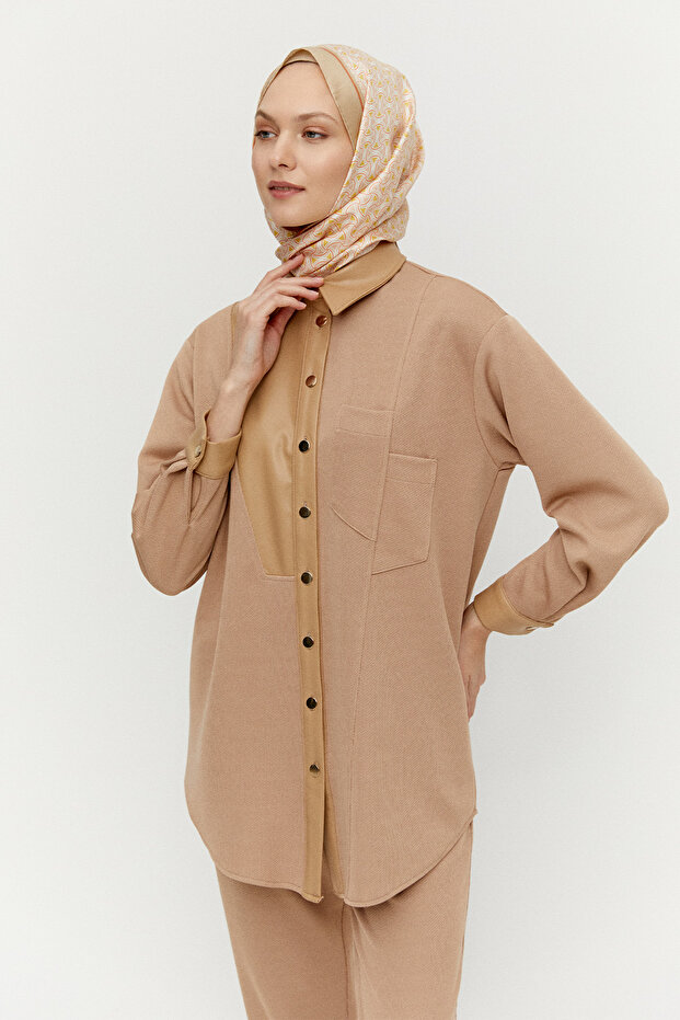 Deri Kombinli Örme Tunik - 3