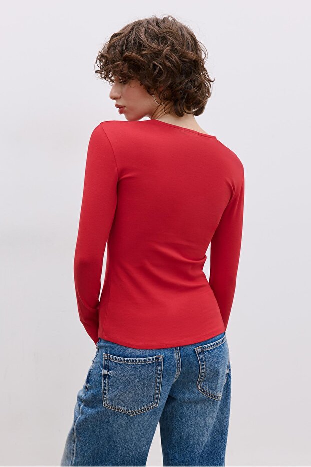 Basic uzun kollu tişört - 5