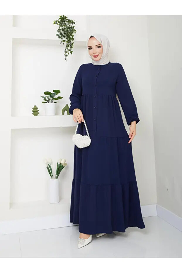 Women's Ayrobin Chic and Comfortable Fit Fabric Full-Length Modest Dress