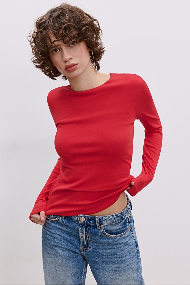 Basic uzun kollu tişört - 3