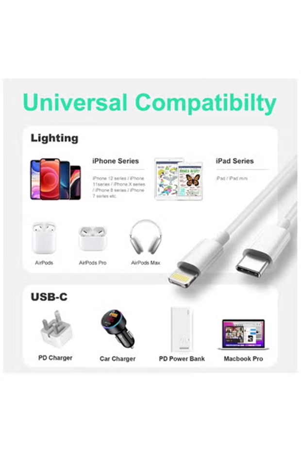 كابل شحن USB-C إلى Lightning لأجهزة iPhone - بطول 2 متر - 4