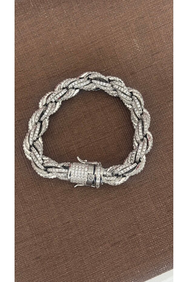 İthal Gümüş Stone Bileklik - 1