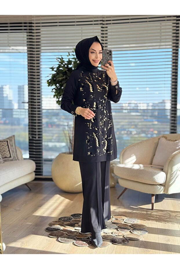 Önü Varak Baskılı Tunik - 2