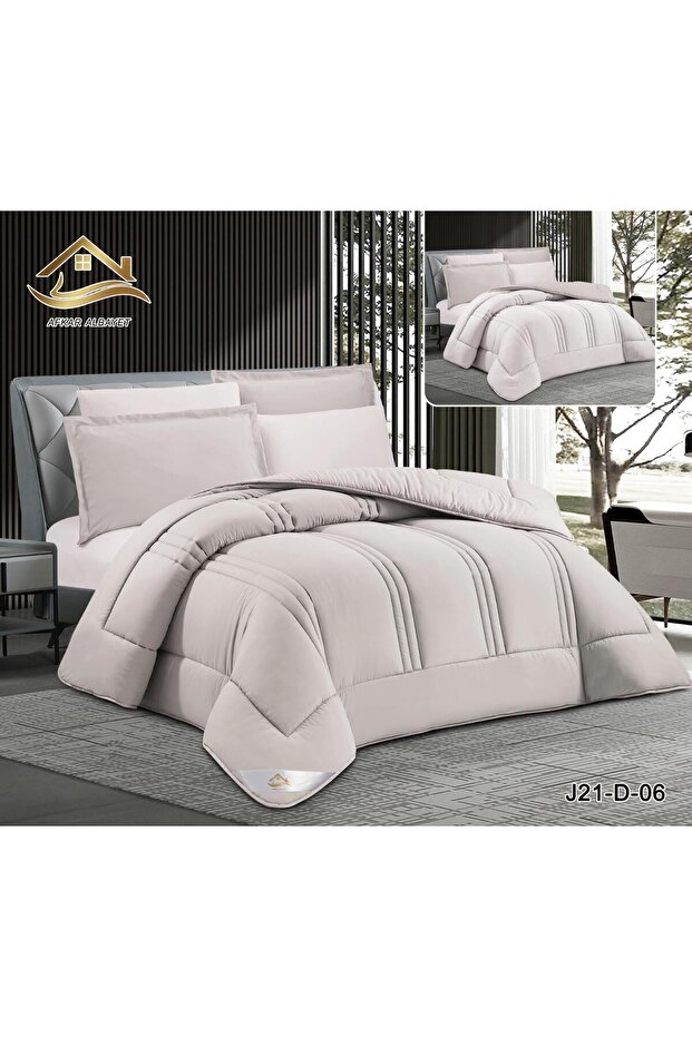 Double bed sheet set, 6 pieces, plain microfiber