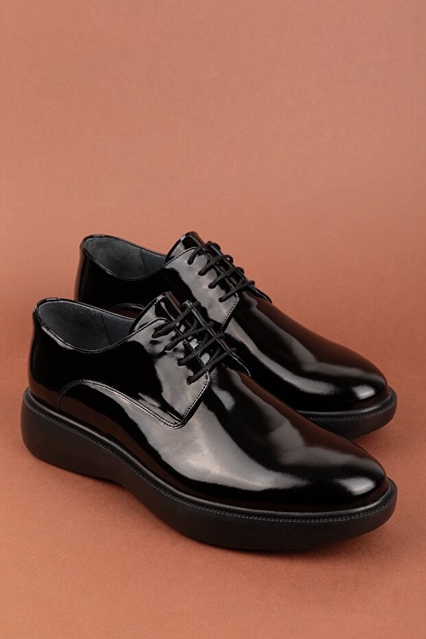Men's Genuine Leather Groom's and Suit Shoes Lightweight Comfortable Add.3005 Black Patent Leather