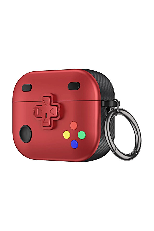 سماعات أبل إيربودز 3. غطاء حماية بتصميم GamePad من Nesil Kılıf باللون الأحمر