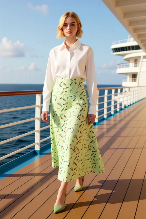 Women's Polka Dot Patterned Maxi Length Woven Skirt High Waist A-Line Functional Durable Comfortable
