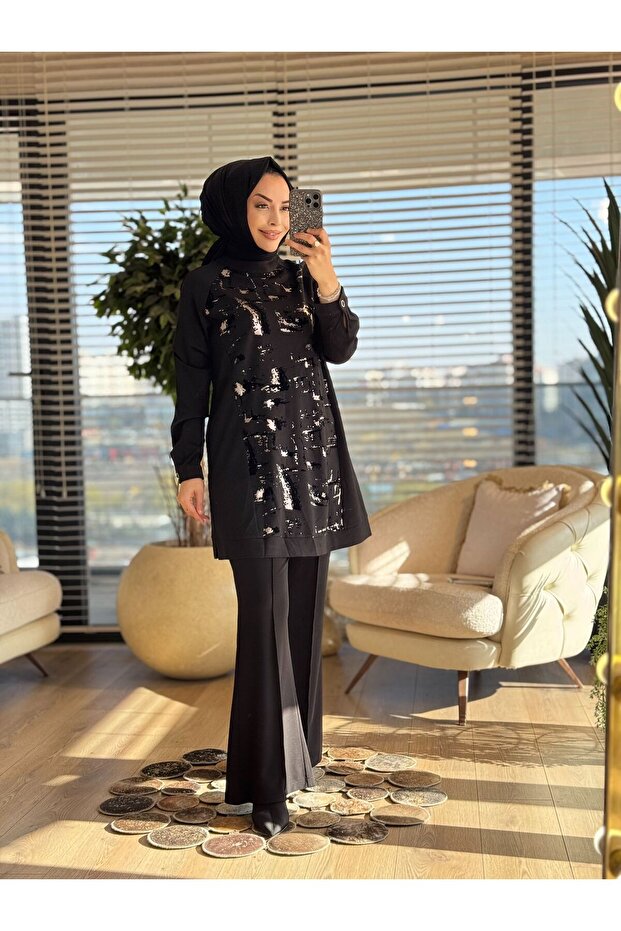 Önü Varak Baskılı Tunik - 2