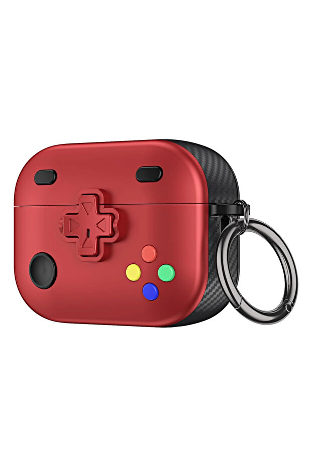 غطاء حماية لسماعات Apple AirPods Pro 3 بتصميم GamePad باللون الأحمر