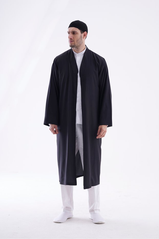 Men's Prayer Robe Buhara Collar Prayer Robe with Pockets
