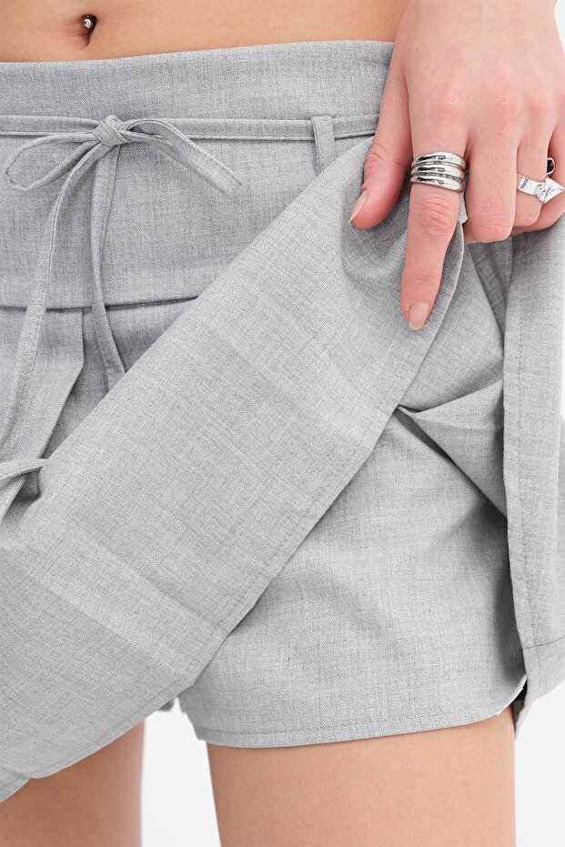 Pileli Mini Etek E1146 - 3