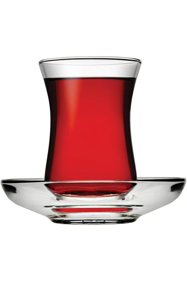 Pasabahce Turkish Tea Cups And Saucers Set, 97177/GB, 13 X 13 X 8.99 Cm, Dishwasher Safe, White